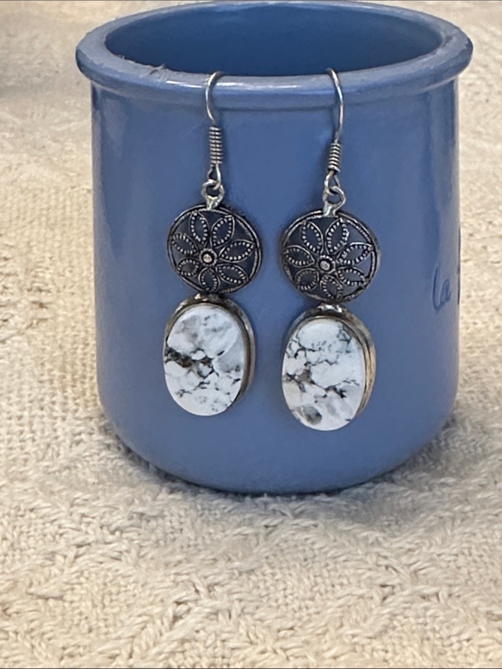 Dendritic Opal Earrings, Sterling Silver